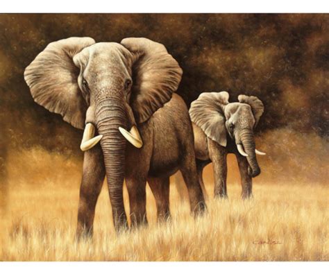 Elephant Herd Hand Painted Oil Painting