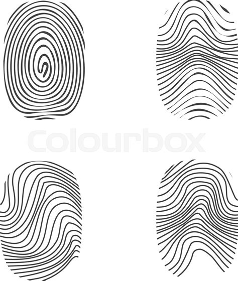 Fingerprint In Black Silhouette On White Stock Vector Colourbox