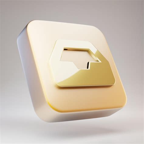 Premium Photo Inbox Icon Golden Inbox Symbol On Matte Gold Plate 3d
