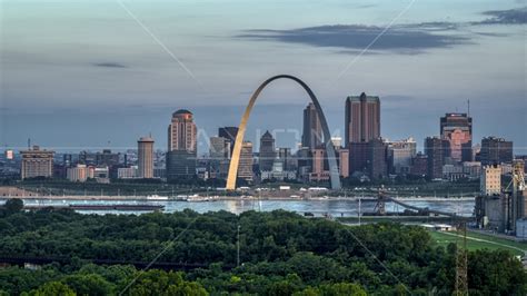 The Riverfront Gateway Arch In Downtown St Louis Missouri At Sunrise