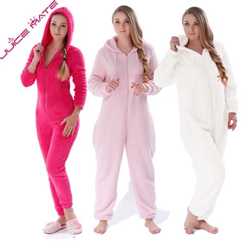 Juice Mate Plus Size Fluffy Fleece Pyjama Onesie Pink Hot Pink Cream