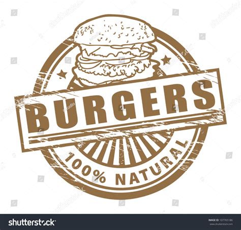 Grunge Rubber Stamp With The Text Burgers Written Inside Vector Illustration