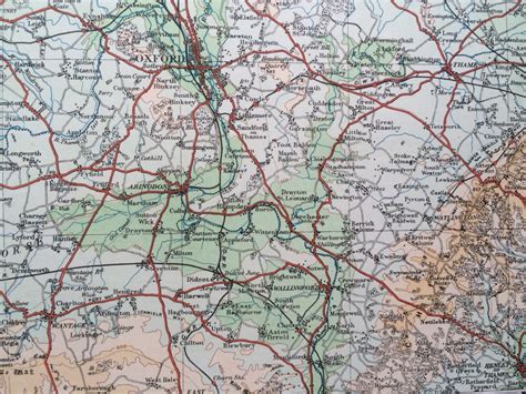 1922 Original Antique Ordnance Survey Map Of England And Etsy