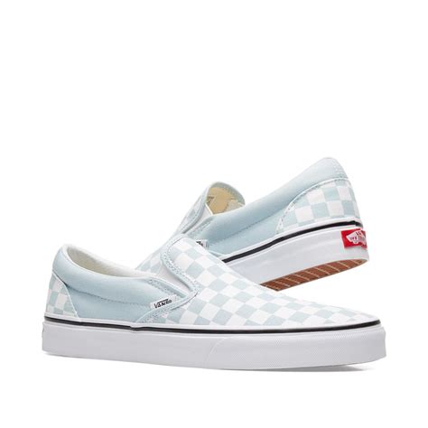Vans Classic Slip On Checkerboard Baby Blue True White End