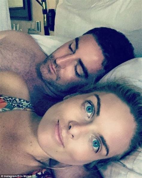 The Footy Show S Erin Molan Shares Sexy Selfie In Bed With Her Topless Beau Sean Ogilvy While On
