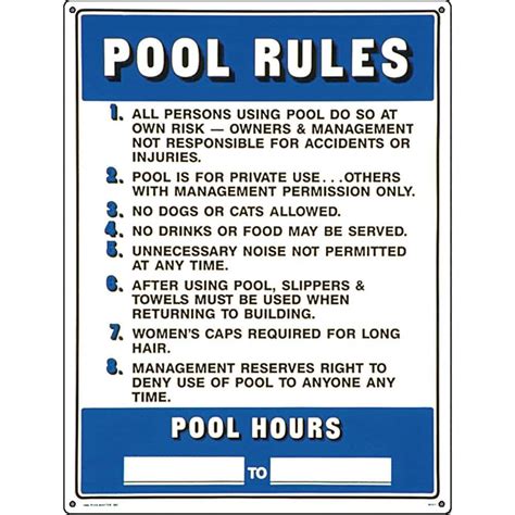 Poolmaster Residential Or Commercial Swimming Pool Signs Commercial