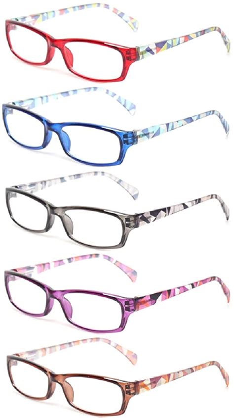 Kerecsen Women’s Spring Hinge Patterned Reading Glasses 5 Pairs