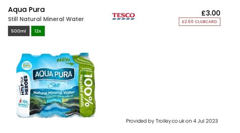 Aqua Pura Still Natural Mineral Water 12 X 500ml Compare Prices