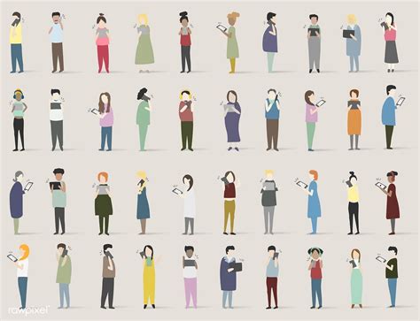 Vector Set Of Illustrated People Free Image By