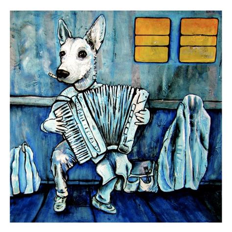 Items Similar To Dog Playing Accordion Archival Print On Etsy