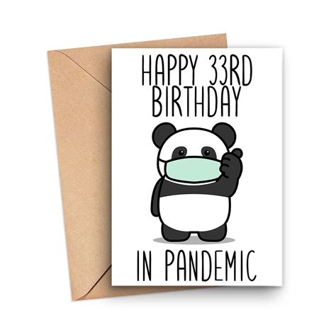 33rd Birthday Card Happy 33rd Birthday In Pandemic 33 Year | Etsy