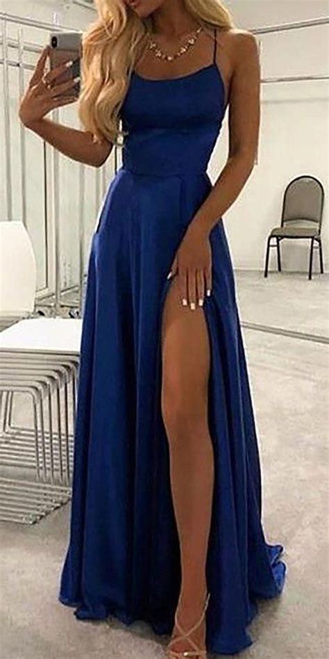 Blue Cute Long Prom Dresses Outfit Ideas For Graduation For Teens