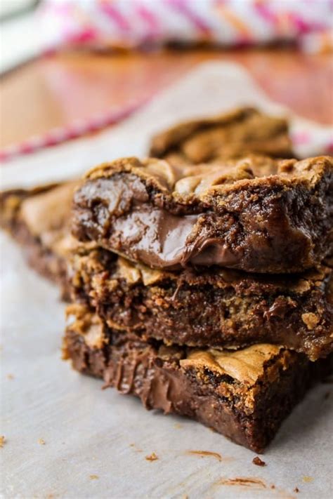 Nutella Stuffed Browned Butter Blondies The Food Charlatan