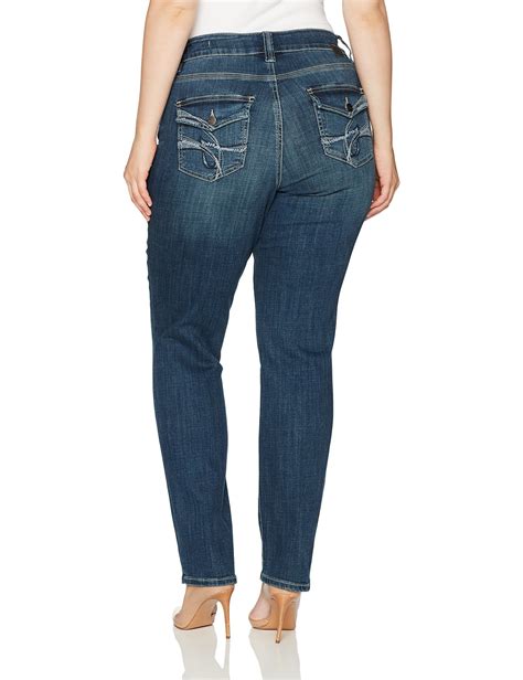 Jag Jeans Womens Plus Size Adrian Straight Jean In Crosshatch Denim