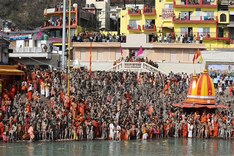 Haridwar Kumbh Mela Thousands Of Devotees Take Holy Dip In Ganga River