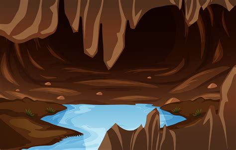 Underground Cave With Water 301986 Vector Art At Vecteezy