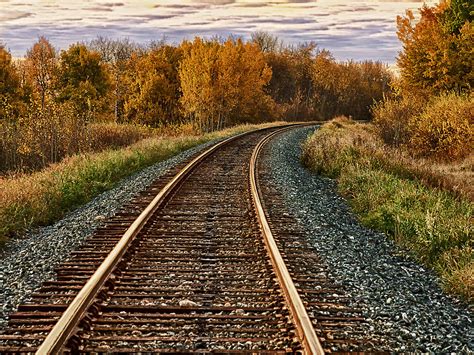Train Tracks Free Stock Photo Railroad Track On A Fall Day 17592