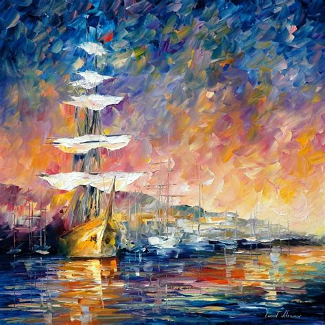 In fact, it can sometimes be even more challenging to turn a simple subject into an interesting painting than it is for a complex. SAILBOATS IN SUNRISE — PALETTE KNIFE Oil Painting On ...