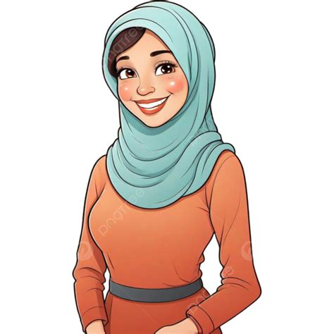 Happy Muslim Woman Illustration Design Woman Png Transparent Clipart