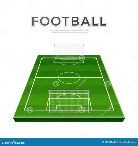 Vector Football Playground 3d Green Soccer Field Stock Vector