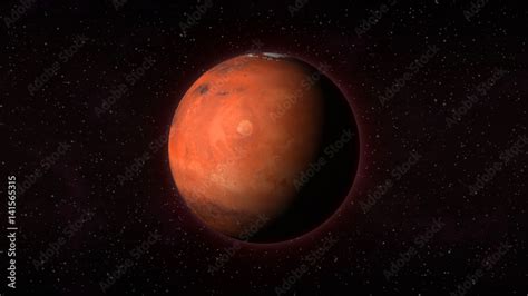 Planet Mars In Outer Space With Stars In The Background Computer