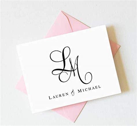 All our cards include photo layout options, so you can treat your guests to a first look at your official wedding photography or a favorite candid shot or two. Amazon.com: Wedding Thank You Cards, Bridal Shower Thank You Cards, Wedding Monogram Stationery ...