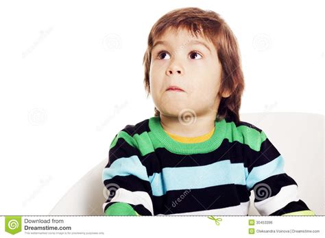 Little Boy Looking Up With Surprised Face Royalty Free Stock Image