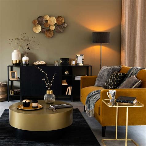 Brown and Gold Metal Round Coffee Table (With images ...