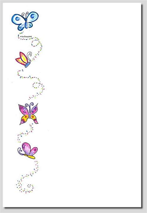 Briefpapier vorlagen gratis pdf schule : digitales Briefpapier Schmetterlinge - KreativZauber®