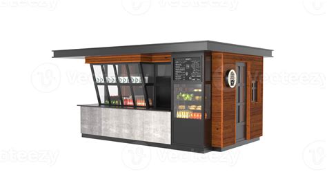 3d Illustration Kiosk Stand Booth Market Cart For Selling Product Food
