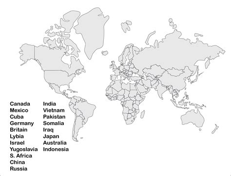 5 Best World Map Worksheet Printable