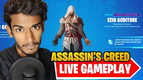 Live New Assassins Creed Ezio Auditore Skin Gameplay Fortnite Live