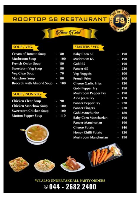 Rooftop 58 Menu Menu For Rooftop 58 Ambattur Chennai Chennai