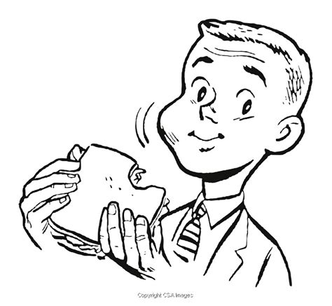 Boy In Suit Eating Sandwich T83044 Csa Images