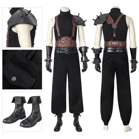 cloud strife cosplay costume final fantasy ffvii black suit