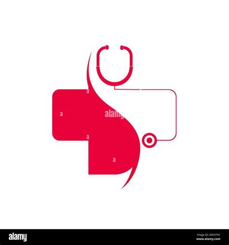 Doctor Plus Help Cros Stethoscope Medical Logo And Symbols Stock Vector