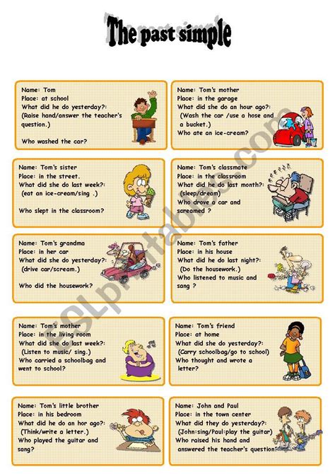 Past Perfect Past Simple Speaking Practice Cards Speaking Activities English Speaking