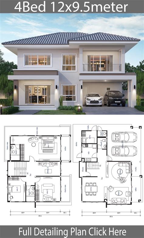 4 Bedroomed House Plans