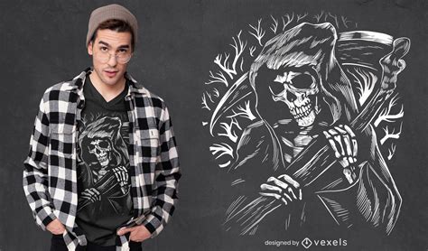 Grim Reaper With Scythe T Shirt Design Vector Download
