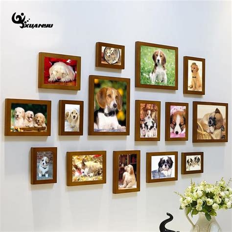 15pcsset Wooden Picture Frames Set Photo Wall Pet Shop Photo Frame