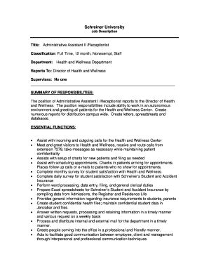 My break times are well. receptionist performance evaluation - Fill Out Online ...