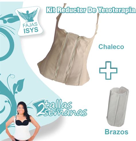 Kit Reductor De Yesoterapia Faja Chaleco Mas Fajas De Brazos Fajas Isys