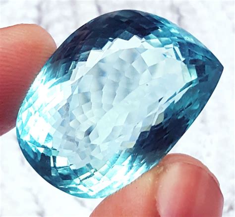 Certified Light Blue Aquamarine Loose Gemstone Between 47 To Etsy
