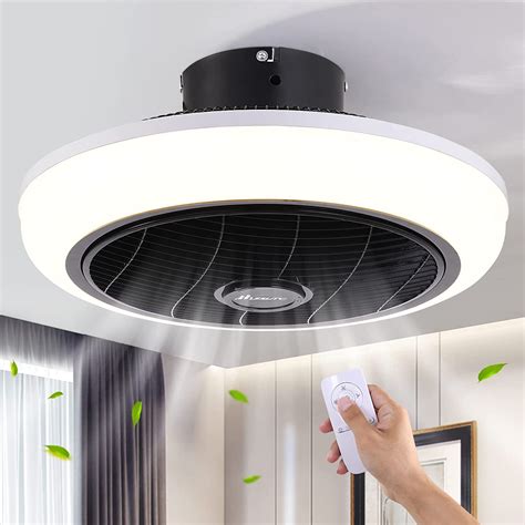 Flush Mount Enclosed Ceiling Fan With Light Shelly Lighting