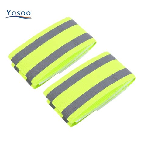 2pcspair Green High Visibility Double Reflective Wristband Bracelet