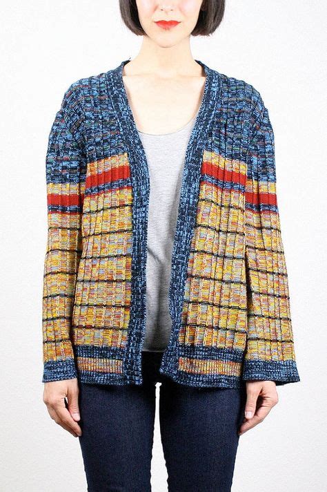 Vintage Hippie Sweater Space Dye Knit Sweater Cardigan Bell Sleeve Boho