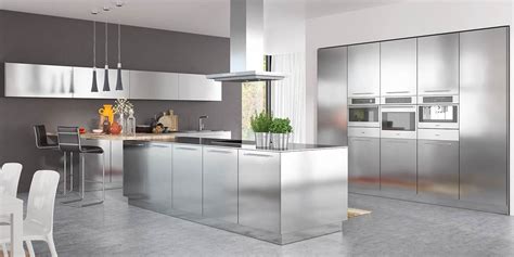 Modern Clean Lines Stainless Steel Kitchen Cabinet Op17