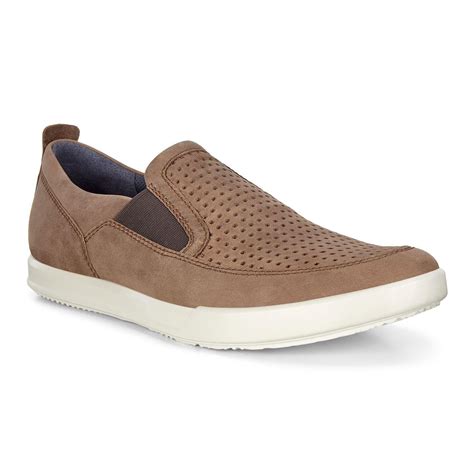 Mens Ecco Casual Shoes Cathum Slip On Sneaker Cocoa Brown Flutter