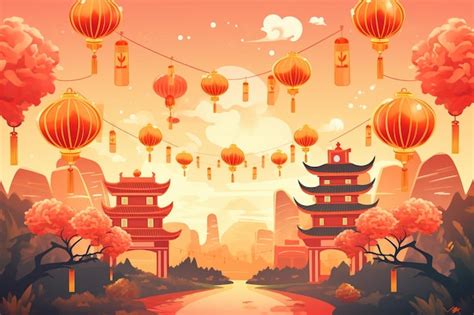 Premium Ai Image Vector Flat Chinese New Year Background