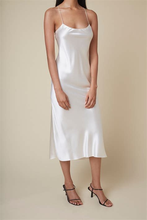 Essentials The Carolyn Silk Slip Dress In Ivory In 2020 Slip Dress Silk Slip Dress Dresses